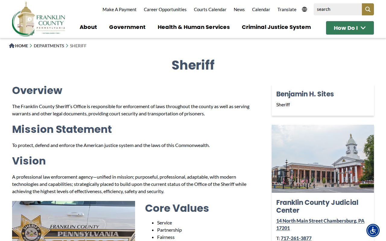 Franklin County arrest records and Sheriff request information