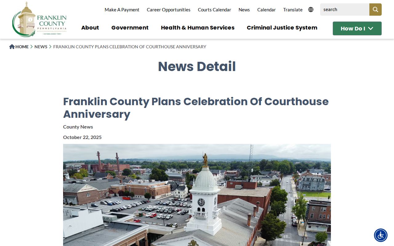 Historic Franklin County courthouse and criminal records campus