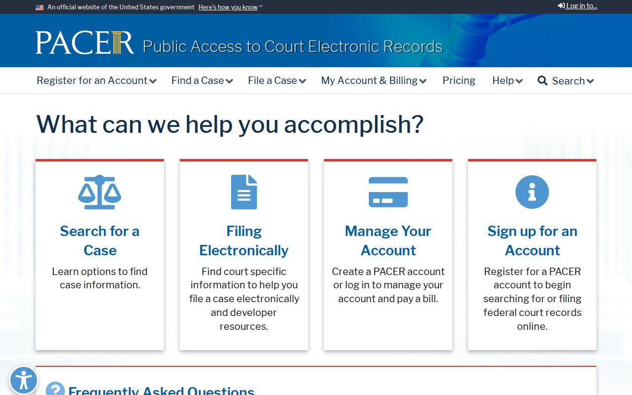 PACER federal court records for Franklin County research