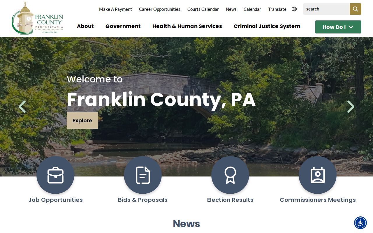 Franklin County government criminal records directory