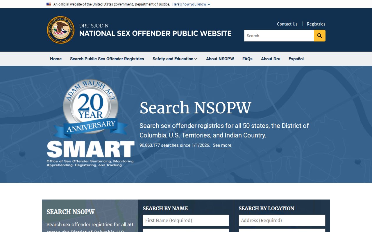 National search layer for Franklin County sex offender lookup
