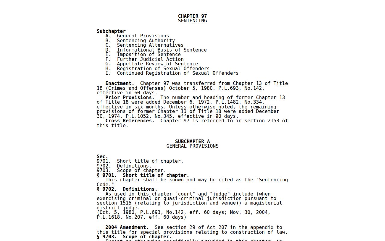 Pennsylvania law governing Franklin County sex offender registry use