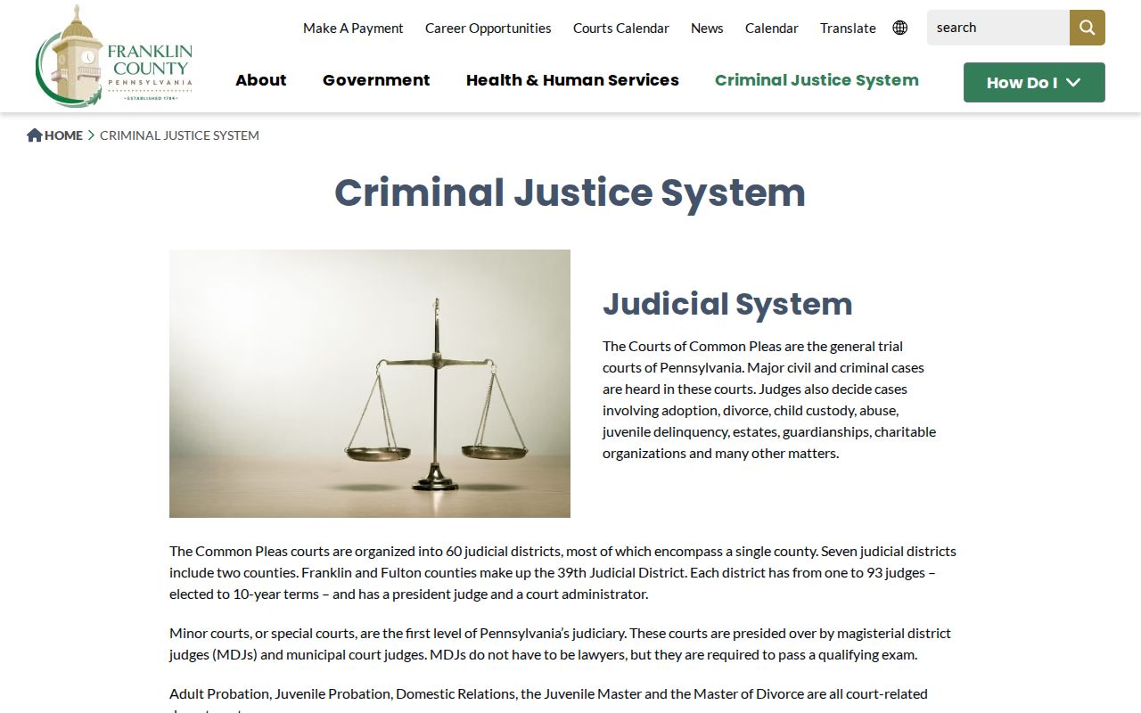 Waynesboro criminal records route through the Franklin County justice system